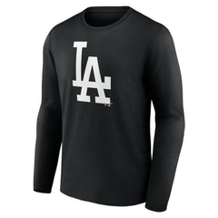 Los Angeles Dodgers Monochrome Personalized Name & Number Long Sleeve T-Shirt - Black - MLB Discount