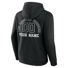 Los Angeles Dodgers Monochrome Personalized Name & Number Pullover Hoodie - Black - MLB Sale