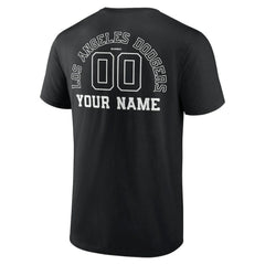 Los Angeles Dodgers Monochrome Personalized Name & Number T-Shirt - Black - MLB Sale