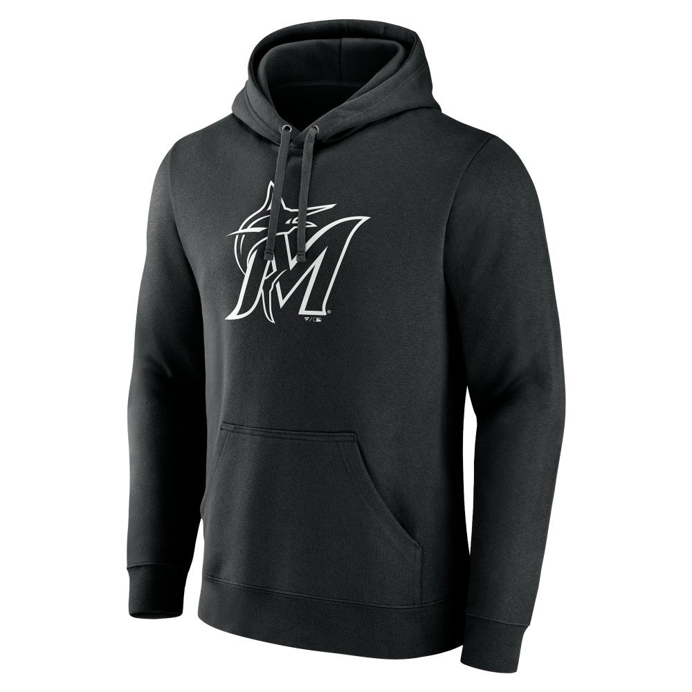 Miami Marlins Monochrome Personalized Name & Number Pullover Hoodie - Black - MLB Online
