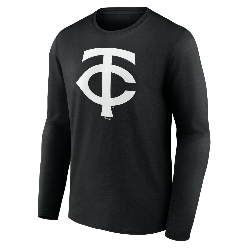 Minnesota Twins Monochrome Personalized Name & Number Long Sleeve T-Shirt - Black - MLB Lifestyle