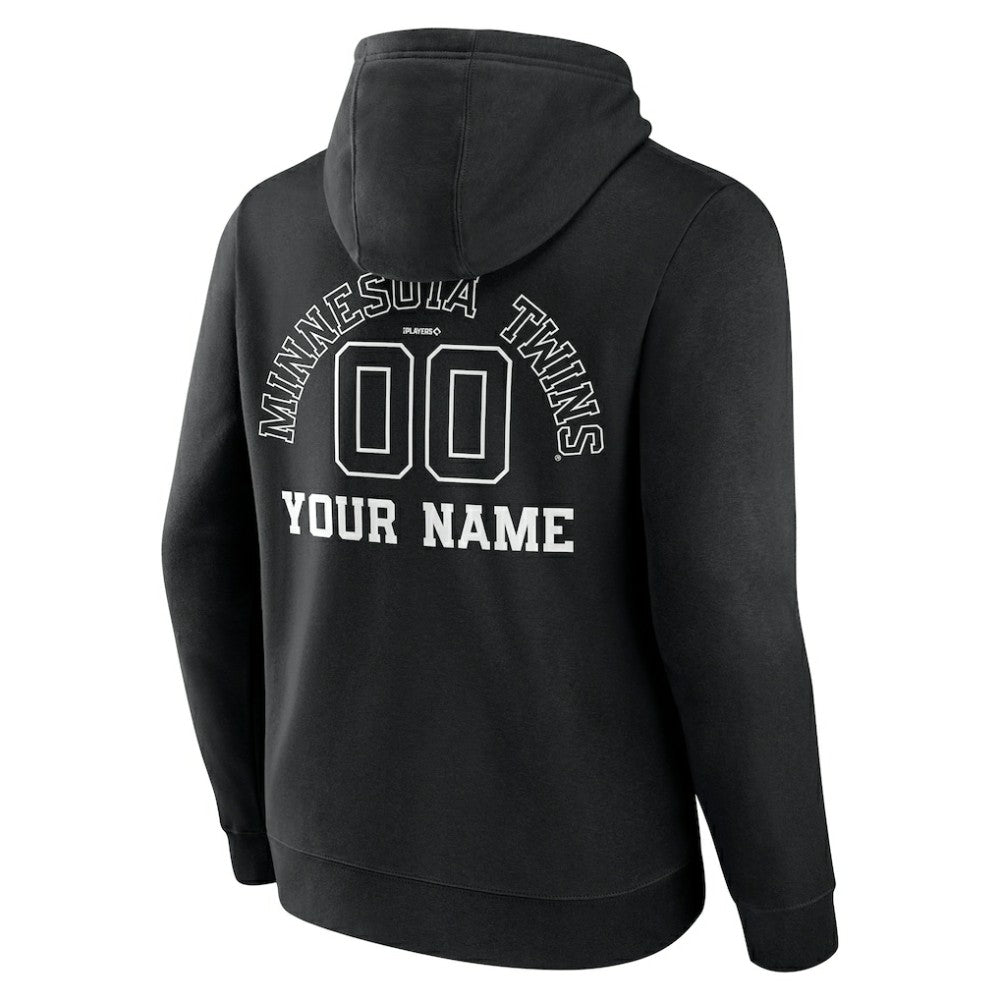 Minnesota Twins Monochrome Personalized Name & Number Pullover Hoodie - Black - MLB Online