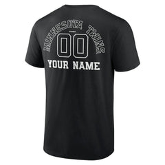Minnesota Twins Monochrome Personalized Name & Number T-Shirt - Black - MLB Sale