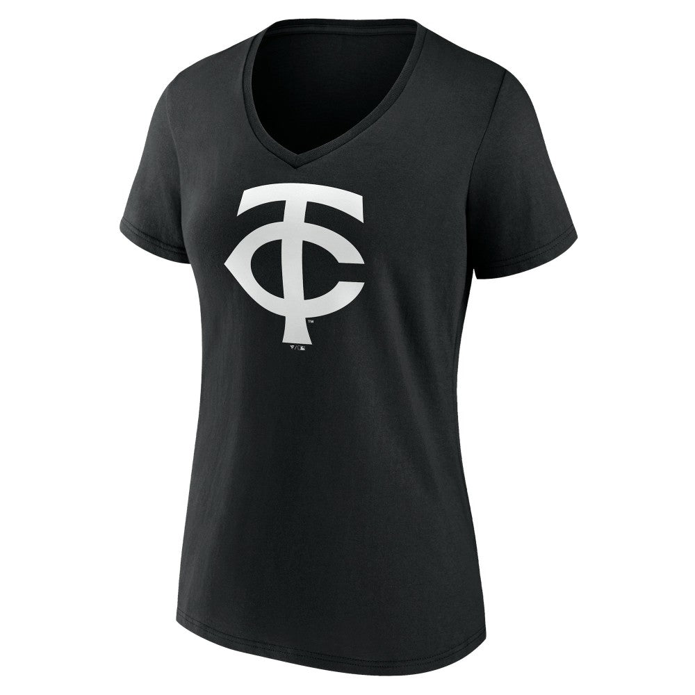 Minnesota Twins Women's Monochrome Personalized Name & Number V-Neck T-Shirt - Black - MLB on Sale