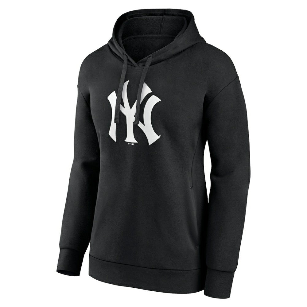 New York Yankees Women's Monochrome Personalized Name & Number Pullover Hoodie - Black - MLB Sale