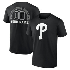 Philadelphia Phillies Monochrome Personalized Name & Number T-Shirt - Black - MLB Online
