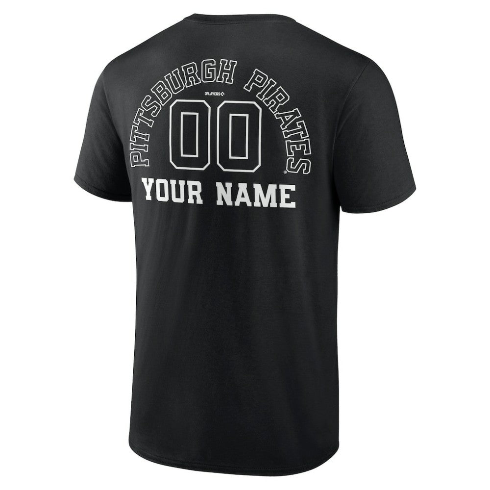Pittsburgh Pirates Monochrome Personalized Name & Number T-Shirt - Black - MLB Sale