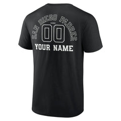 San Diego Padres Monochrome Personalized Name & Number T-Shirt - Black - MLB Online