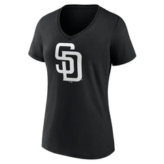 San Diego Padres Women's Monochrome Personalized Name & Number V-Neck T-Shirt - Black - MLB Online
