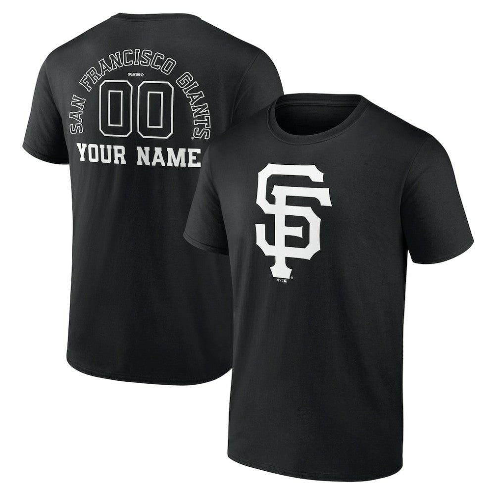 San Francisco Giants Monochrome Personalized Name & Number T-Shirt - Black - MLB Discount