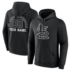 St. Louis Cardinals Monochrome Personalized Name & Number Pullover Hoodie - Black - MLB on Sale