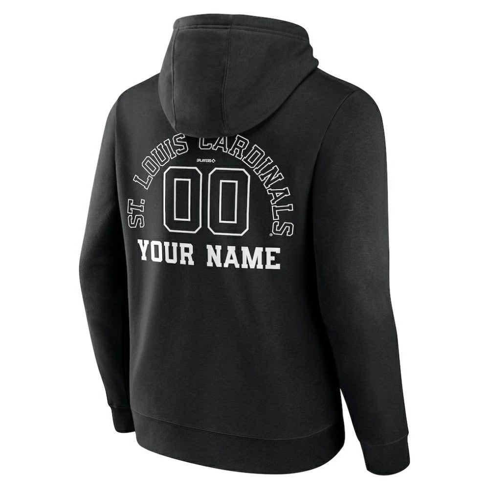 St. Louis Cardinals Monochrome Personalized Name & Number Pullover Hoodie - Black - MLB on Sale