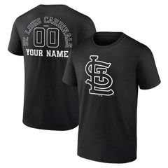 St. Louis Cardinals Monochrome Personalized Name & Number T-Shirt - Black - MLB Online
