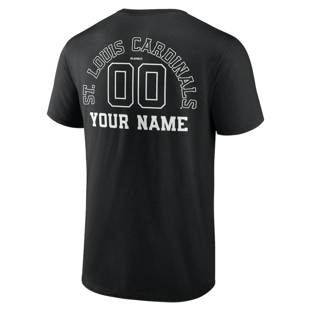 St. Louis Cardinals Monochrome Personalized Name & Number T-Shirt - Black - MLB Online