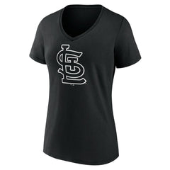 St. Louis Cardinals Women's Monochrome Personalized Name & Number V-Neck T-Shirt - Black - MLB Online