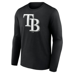 Tampa Bay Rays Monochrome Personalized Name & Number Long Sleeve T-Shirt - Black - MLB Lifestyle