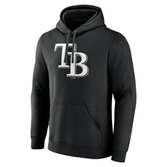 Tampa Bay Rays Monochrome Personalized Name & Number Pullover Hoodie - Black - MLB Lifestyle