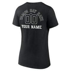 Tampa Bay Rays Women's Monochrome Personalized Name & Number V-Neck T-Shirt - Black - MLB Online