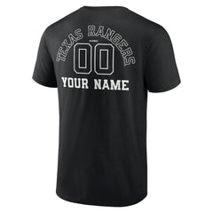 Texas Rangers Monochrome Personalized Name & Number T-Shirt - Black - MLB on Sale