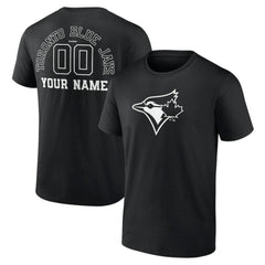Toronto Blue Jays Monochrome Personalized Name & Number T-Shirt - Black - MLB on Sale