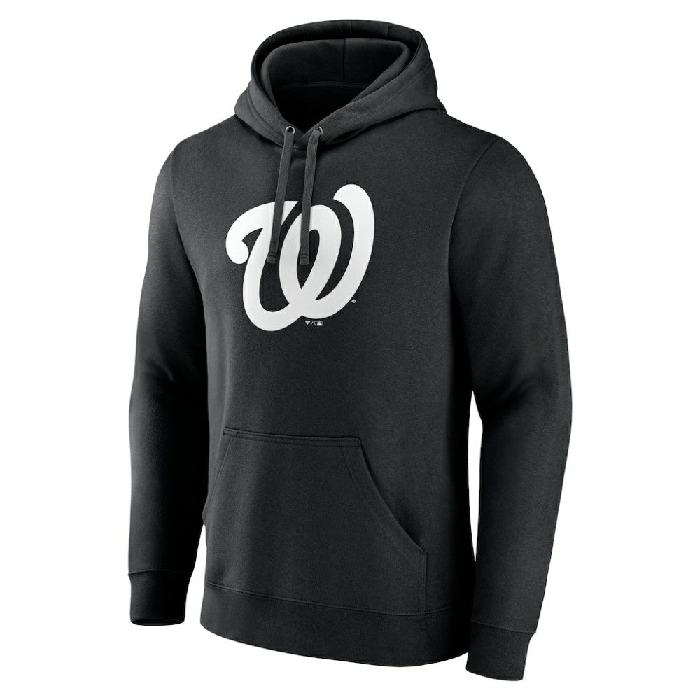 Washington Nationals Monochrome Personalized Name & Number Pullover Hoodie - Black - MLB Lifestyle
