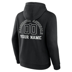 Washington Nationals Monochrome Personalized Name & Number Pullover Hoodie - Black - MLB Lifestyle