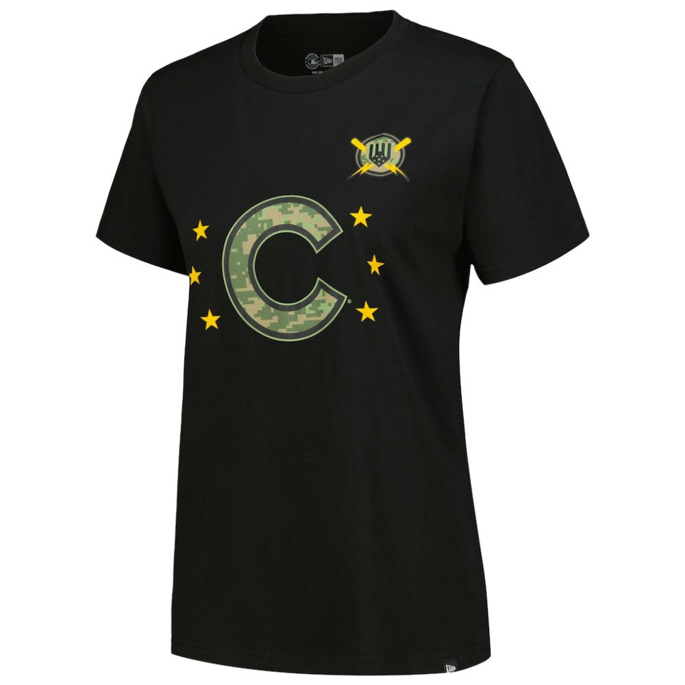 Chicago Cubs New Era Women's Armed Forces Day T-Shirt - Black - New Era Sale
