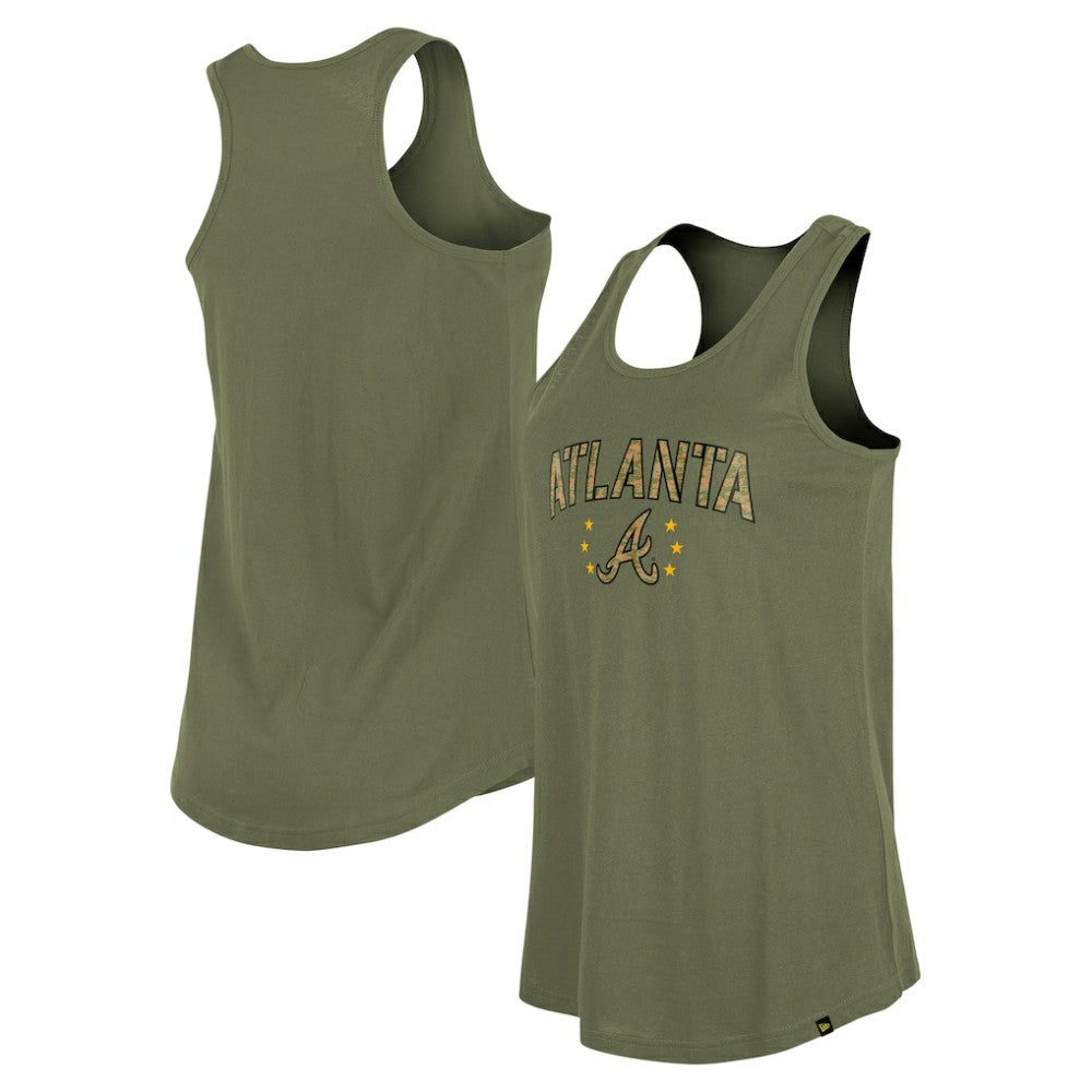 Atlanta Braves New Era Women's Armed Forces Day Tank Top - Olive - New Era on Sale