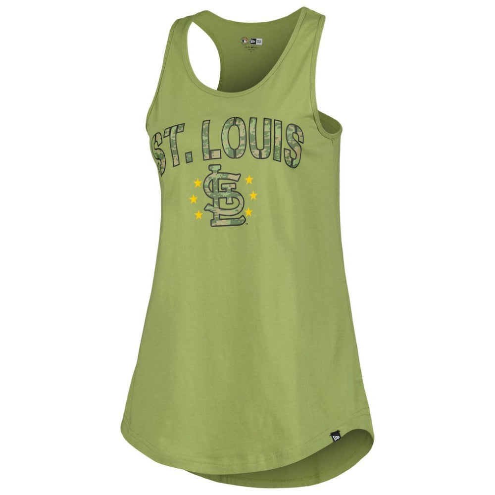 St. Louis Cardinals New Era Women's Armed Forces Day Tank Top - Olive - New Era Discount