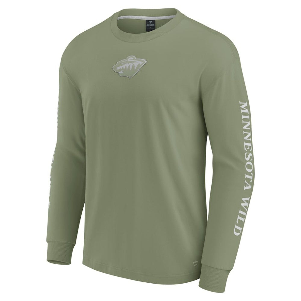 Minnesota Wild Fanatics Elements Strive Long Sleeve T-Shirt - Olive - NHL 201058846