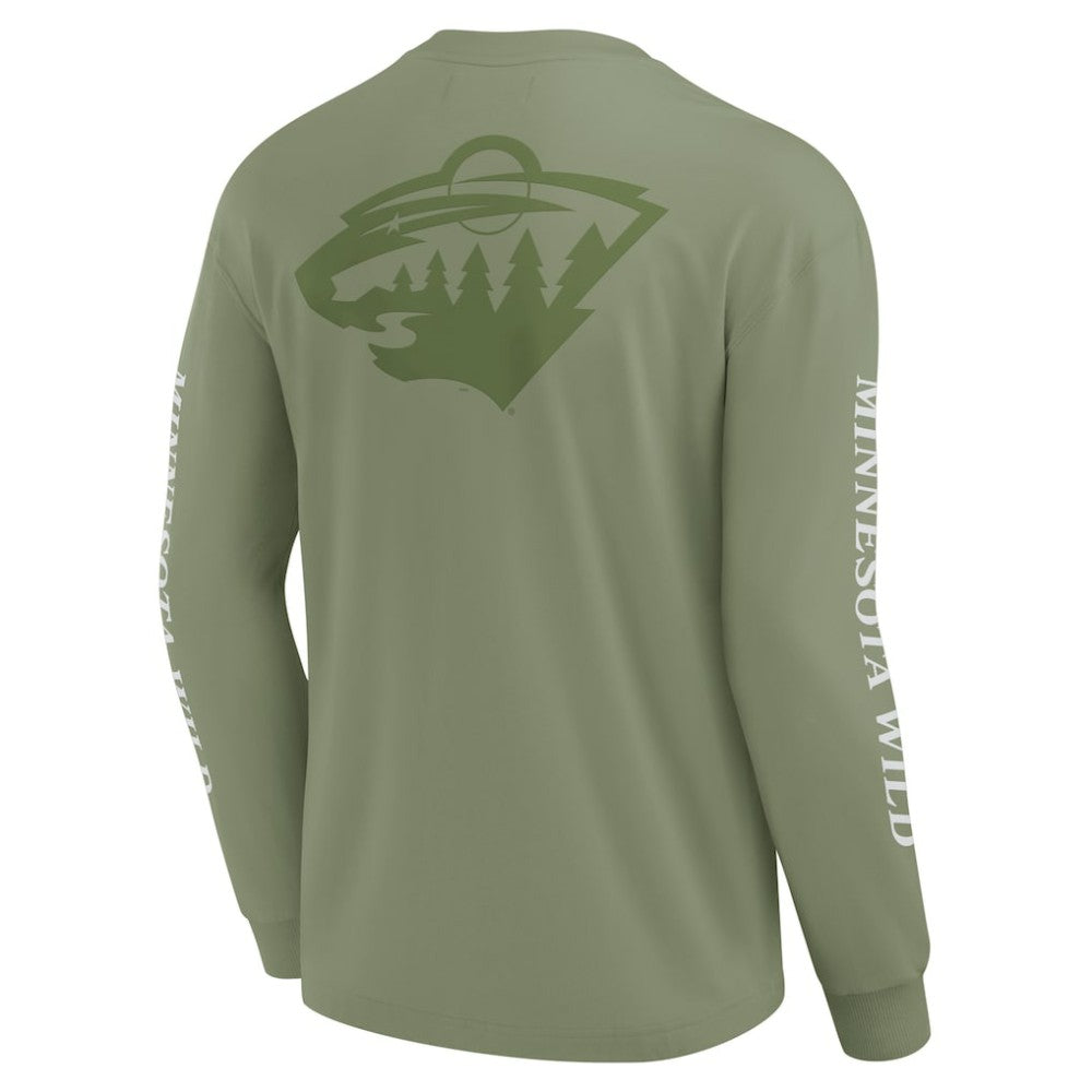 Minnesota Wild Fanatics Elements Strive Long Sleeve T-Shirt - Olive - NHL 201058846