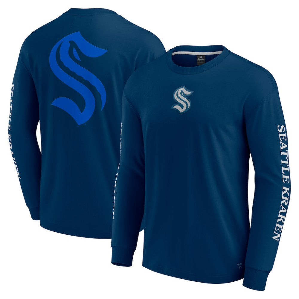 Seattle Kraken Fanatics Elements Strive Long Sleeve T-Shirt - Navy - NHL 201058853