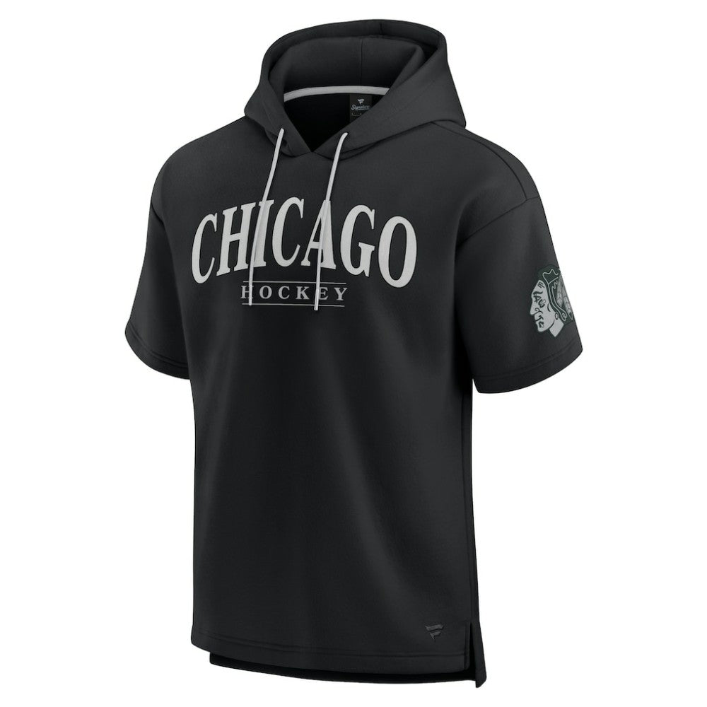 Chicago Blackhawks Fanatics Elements Ready Short Sleeve Pullover Hoodie - Black - NHL 201058900