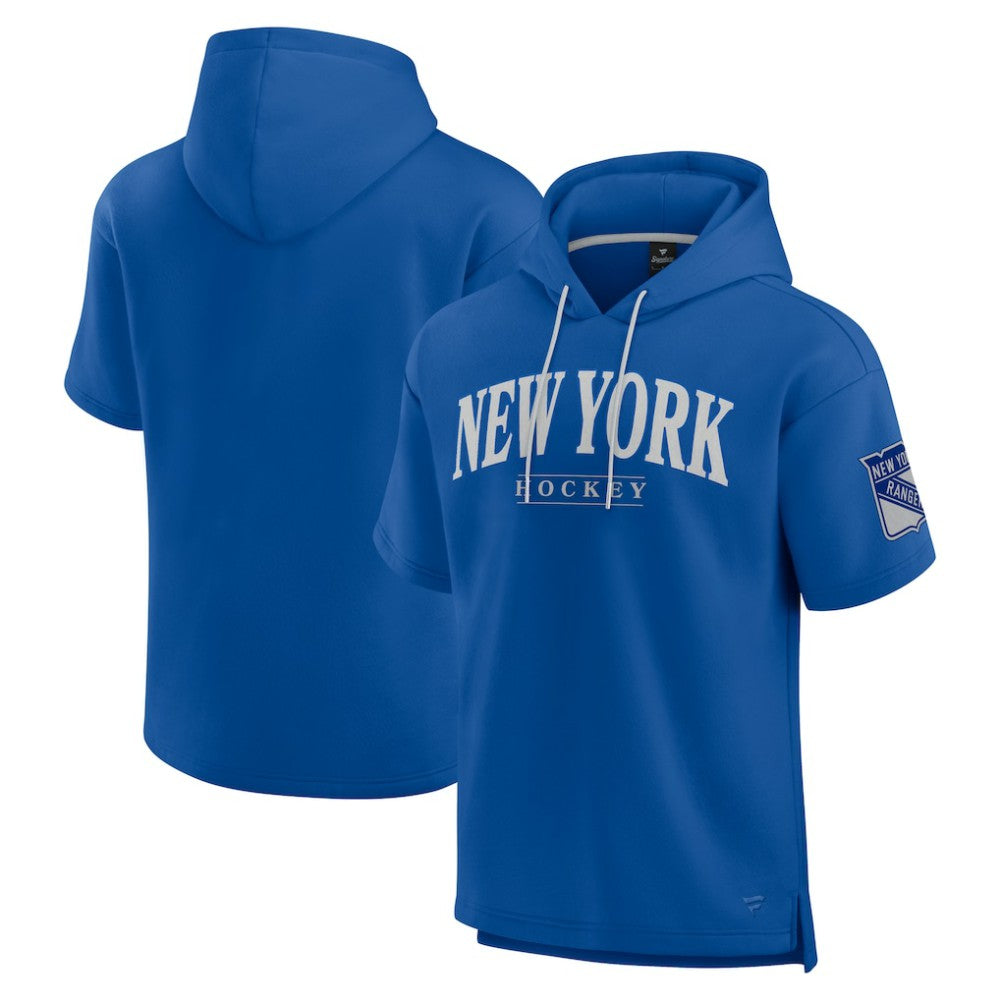 New York Rangers Fanatics Elements Ready Short Sleeve Pullover Hoodie - Blue - NHL 201058918