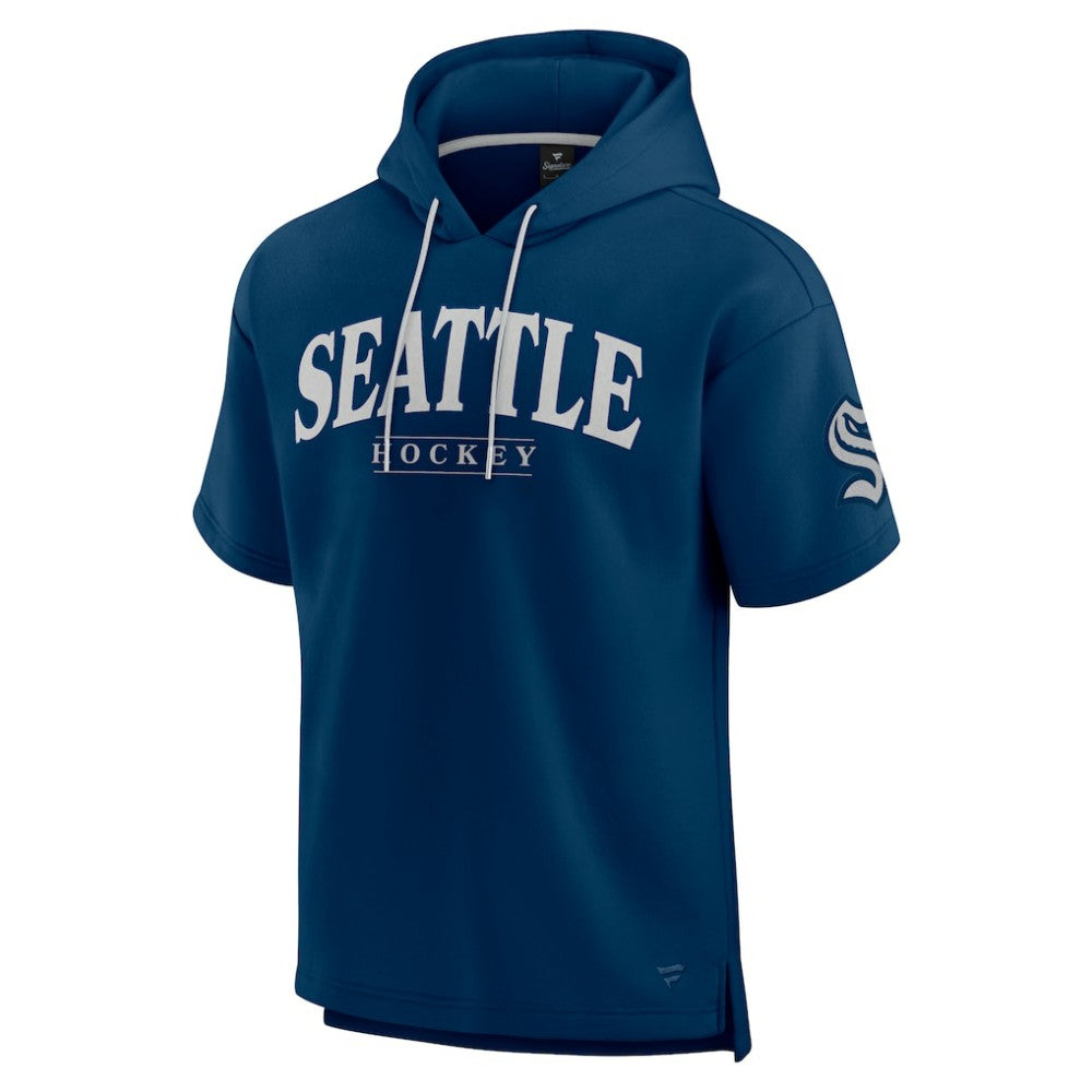 Seattle Kraken Fanatics Elements Ready Short Sleeve Pullover Hoodie - Deep Sea Blue - NHL 201058921