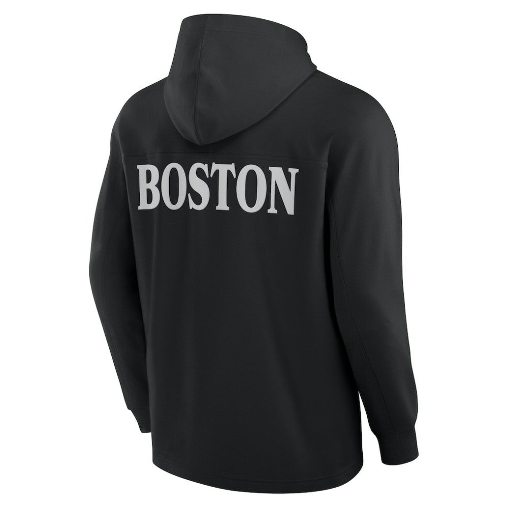 Boston Bruins Fanatics Elements Blaze Tri-Blend Long Sleeve Hoodie T-Shirt - Black - NHL 201058975