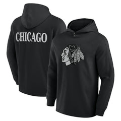 Chicago Blackhawks Fanatics Elements Blaze Tri-Blend Long Sleeve Hoodie T-Shirt - Black - NHL 201058985