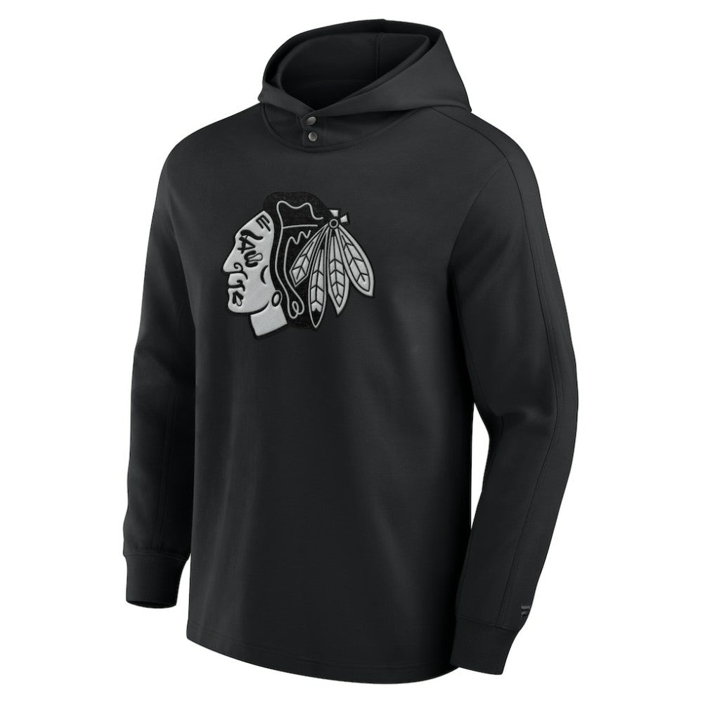 Chicago Blackhawks Fanatics Elements Blaze Tri-Blend Long Sleeve Hoodie T-Shirt - Black - NHL 201058985