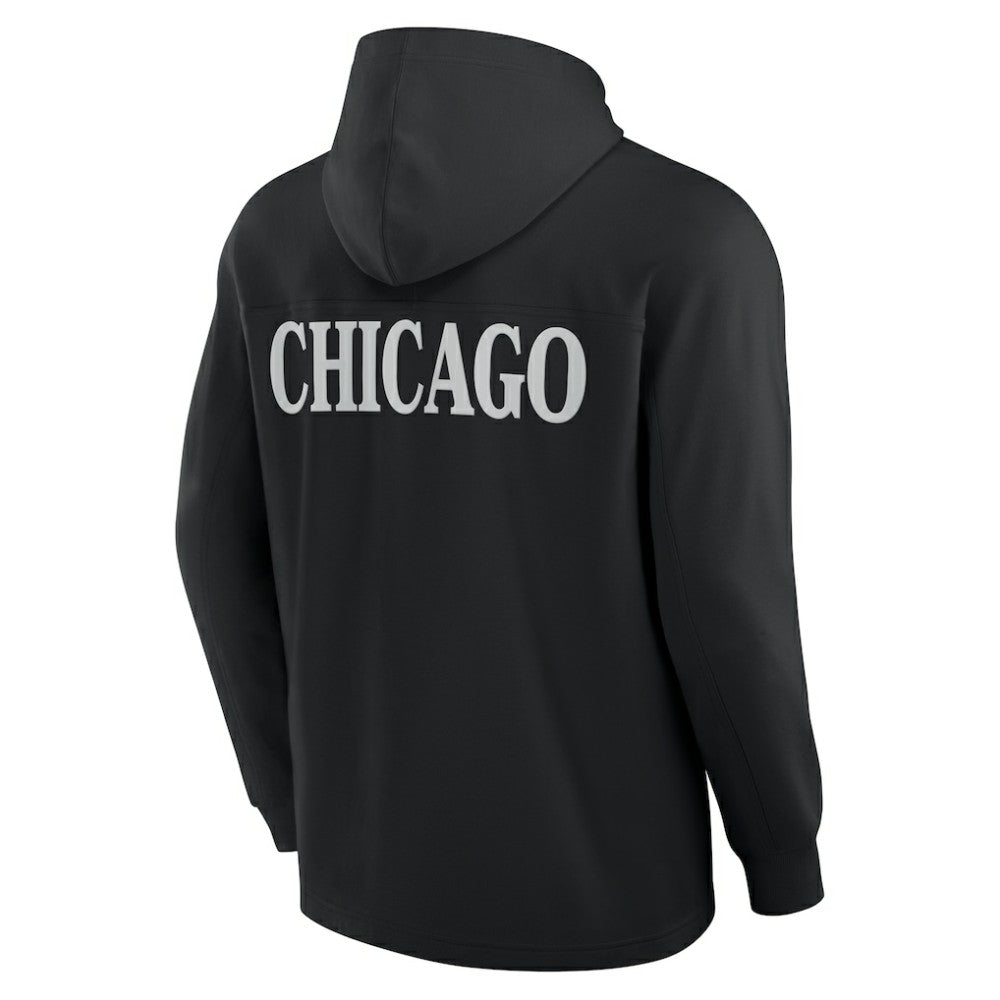 Chicago Blackhawks Fanatics Elements Blaze Tri-Blend Long Sleeve Hoodie T-Shirt - Black - NHL 201058985