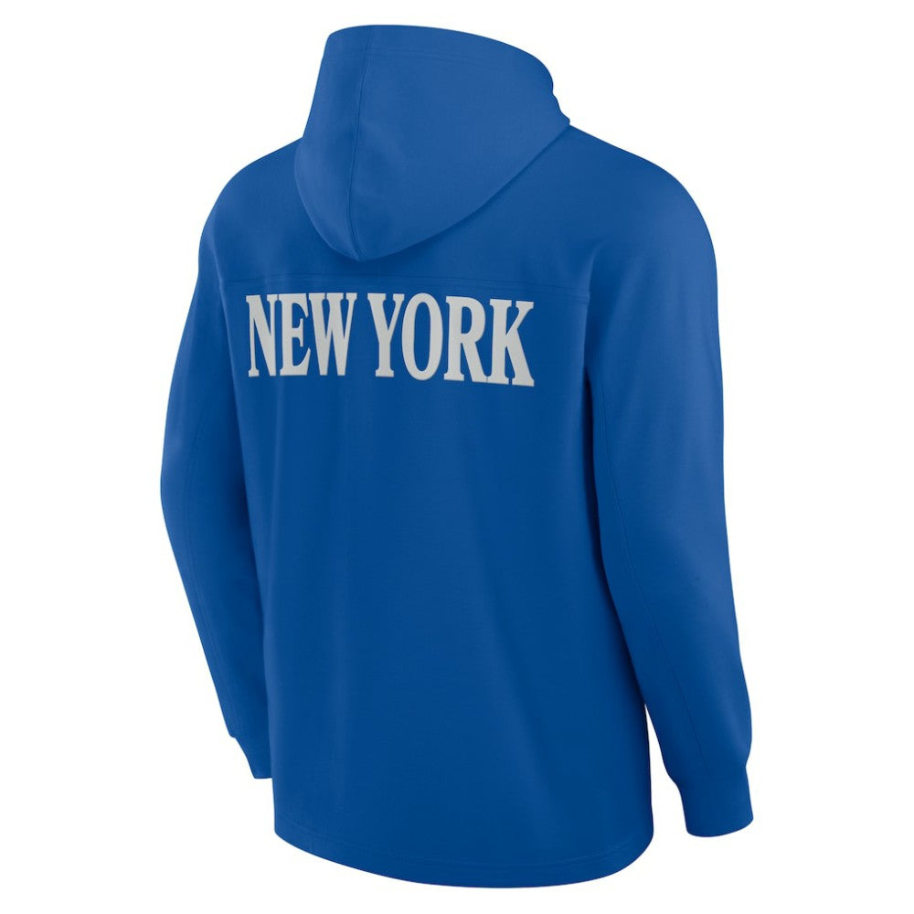 New York Rangers Fanatics Elements Blaze Tri-Blend Long Sleeve Hoodie T-Shirt - Blue - NHL 201058997