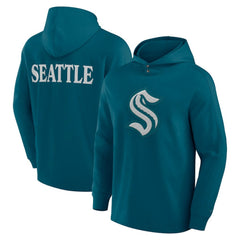 Seattle Kraken Fanatics Elements Blaze Tri-Blend Long Sleeve Hoodie T-Shirt - Teal - NHL 201059012