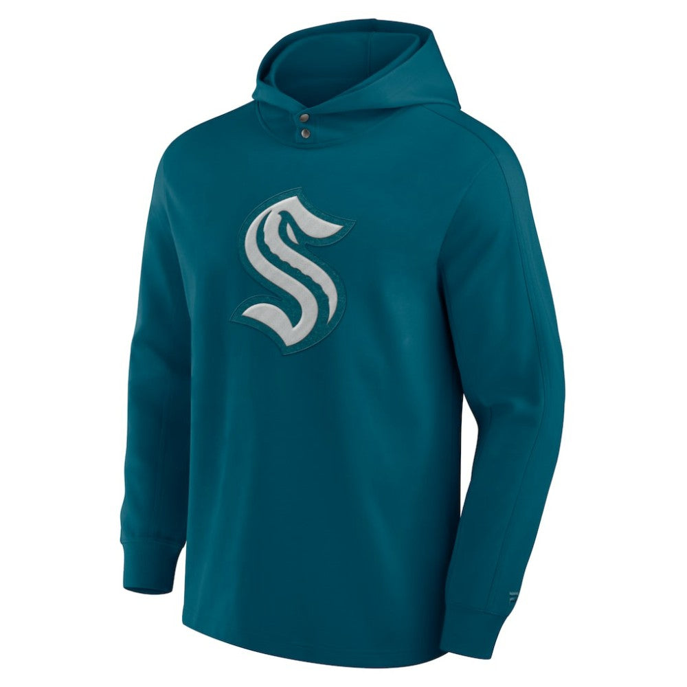 Seattle Kraken Fanatics Elements Blaze Tri-Blend Long Sleeve Hoodie T-Shirt - Teal - NHL 201059012