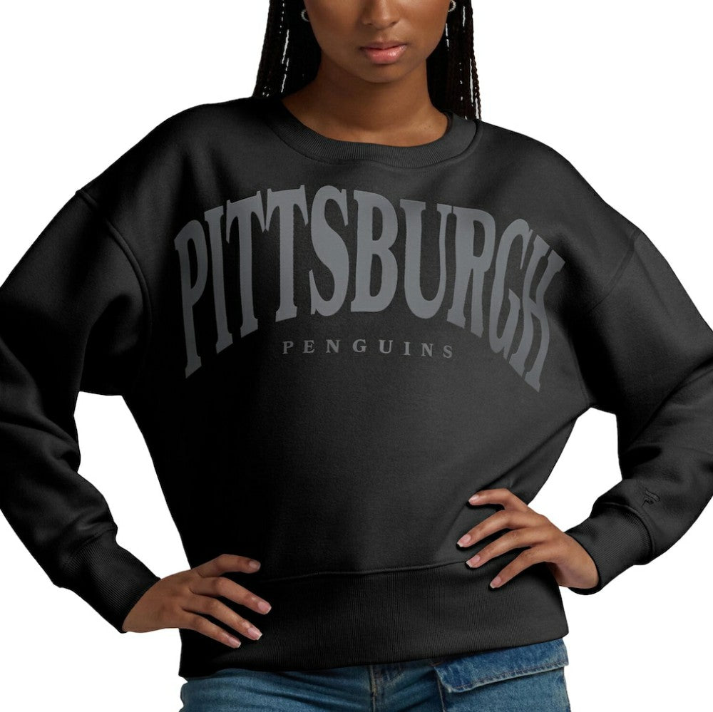 Pittsburgh Penguins Fanatics Women's Elements Flow Pullover Sweatshirt - Black - NHL 201059065