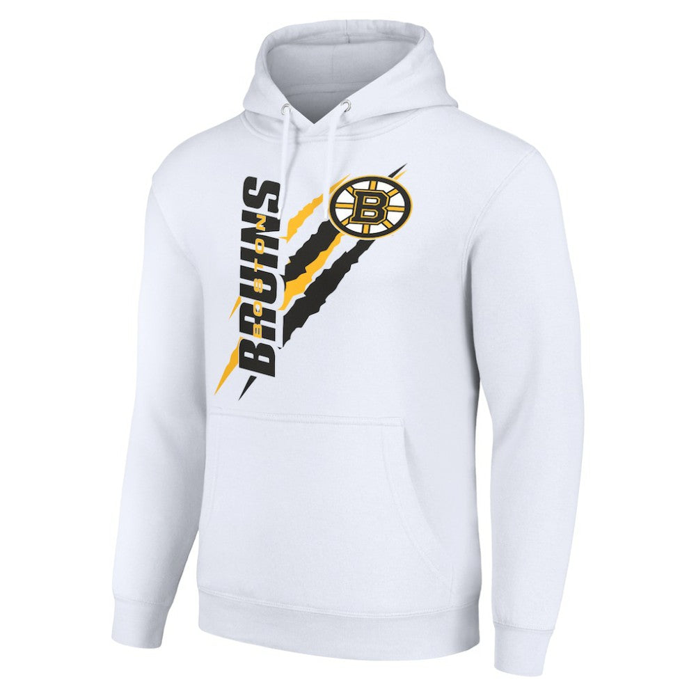 Boston Bruins Starter Color Scratch Fleece Pullover Hoodie - White - NHL 201059166