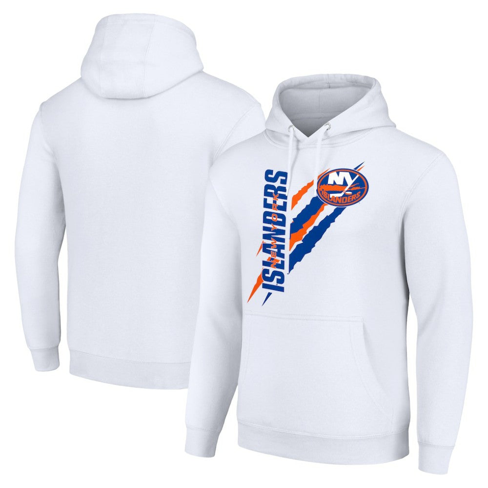 New York Islanders Starter Color Scratch Fleece Pullover Hoodie - White - NHL 201059169