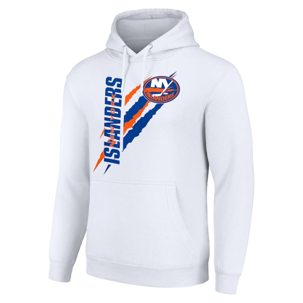 New York Islanders Starter Color Scratch Fleece Pullover Hoodie - White - NHL 201059169