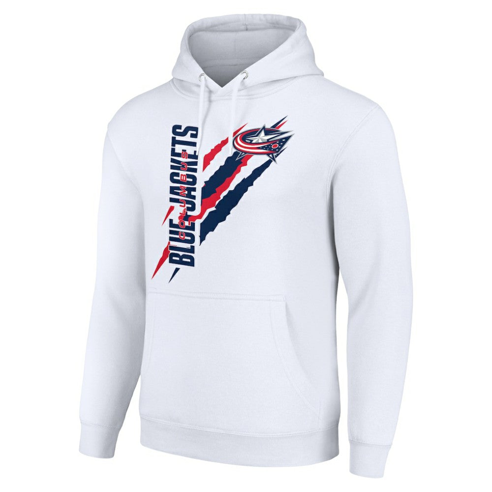 Columbus Blue Jackets Starter Color Scratch Fleece Pullover Hoodie - White - NHL 201059177