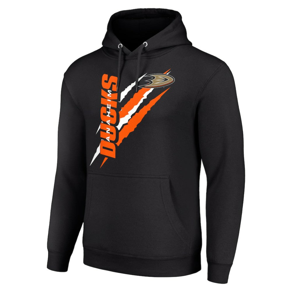 Anaheim Ducks Starter Color Scratch Fleece Pullover Hoodie - Black - NHL 201059183