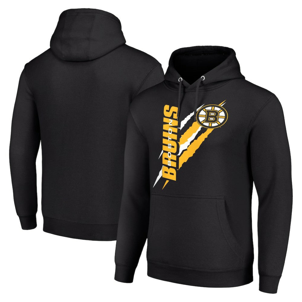 Boston Bruins Starter Color Scratch Fleece Pullover Hoodie - Black - NHL 201059185