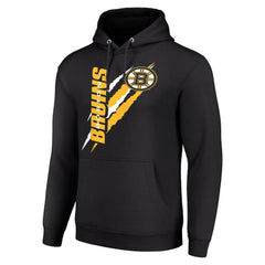 Boston Bruins Starter Color Scratch Fleece Pullover Hoodie - Black - NHL 201059185